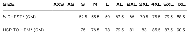 Syzmik Shirt Size Chart S-7XL